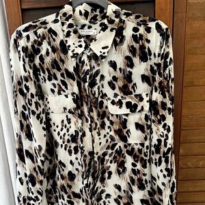 Equipment Brand classic leopard blouse